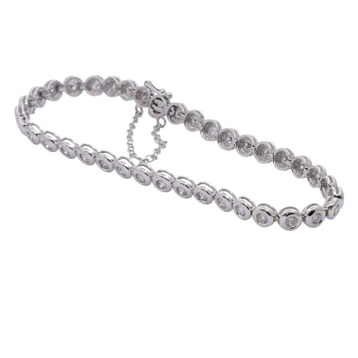 18ct White Gold 3.80ct Diamond Bracelet