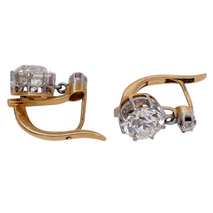 Antique Diamond Dormeuse Earrings