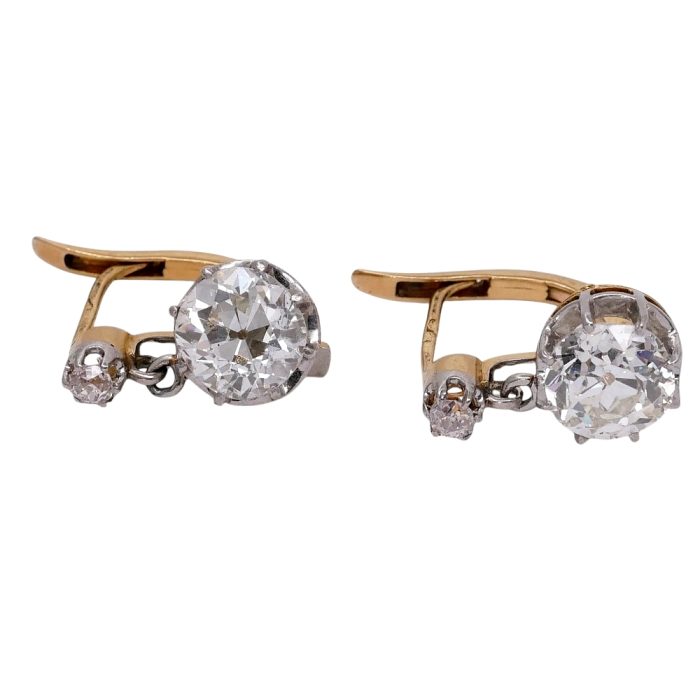 Antique Diamond Dormeuse Earrings