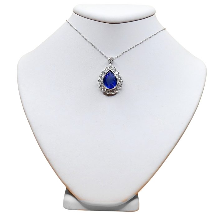 Pear Shaped Tanzanite Diamond Pendant