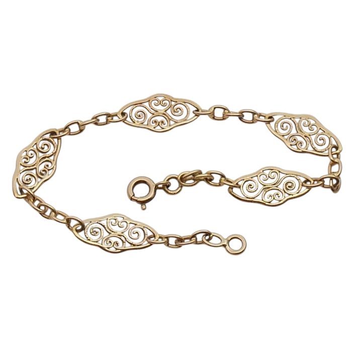 Antique French 18ct Gold Filigree Bracelet
