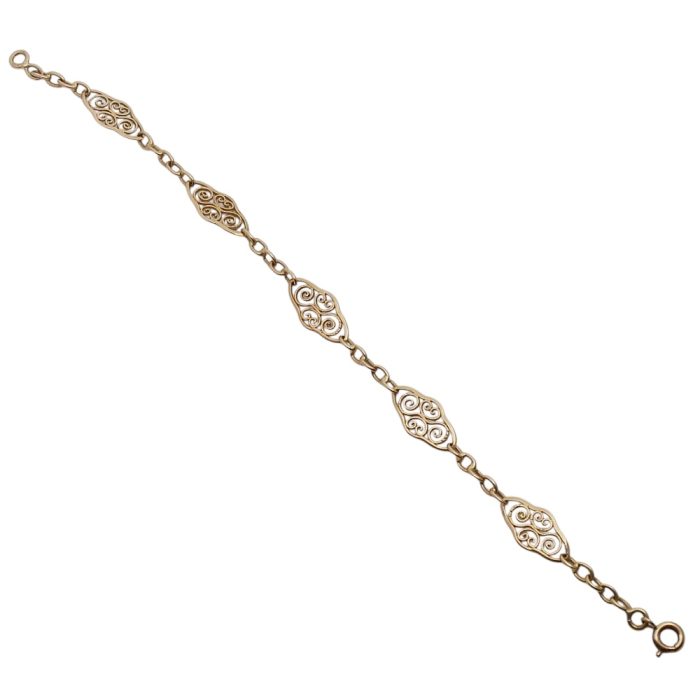 Antique French 18ct Gold Filigree Bracelet
