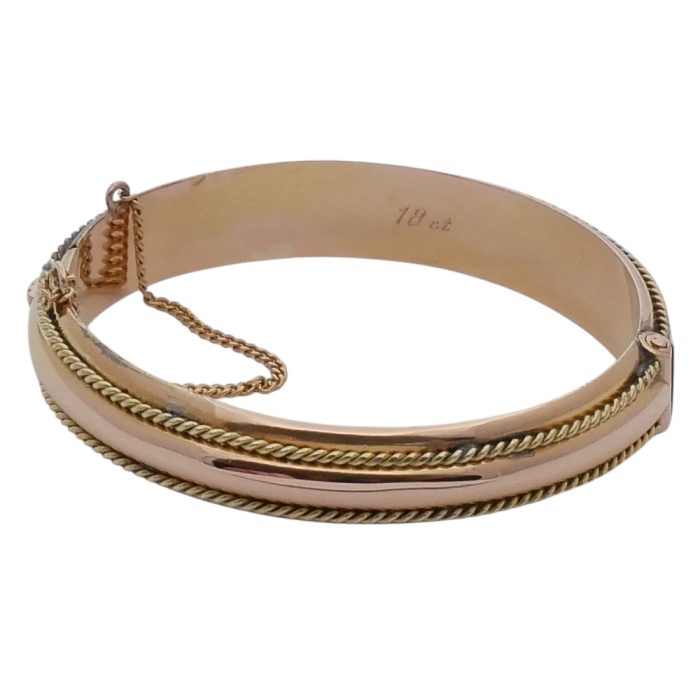 Antique 18ct Two Colour Gold Bangle