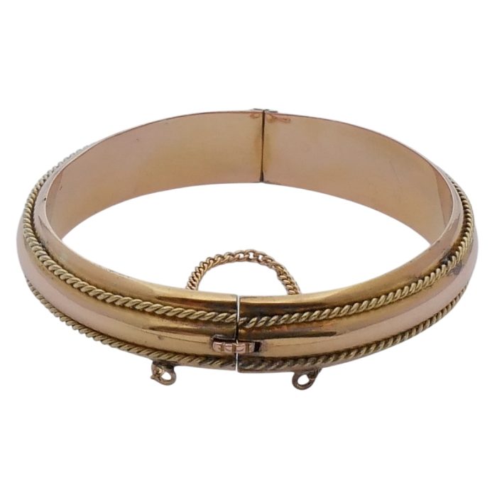 Antique 18ct Two Colour Gold Bangle