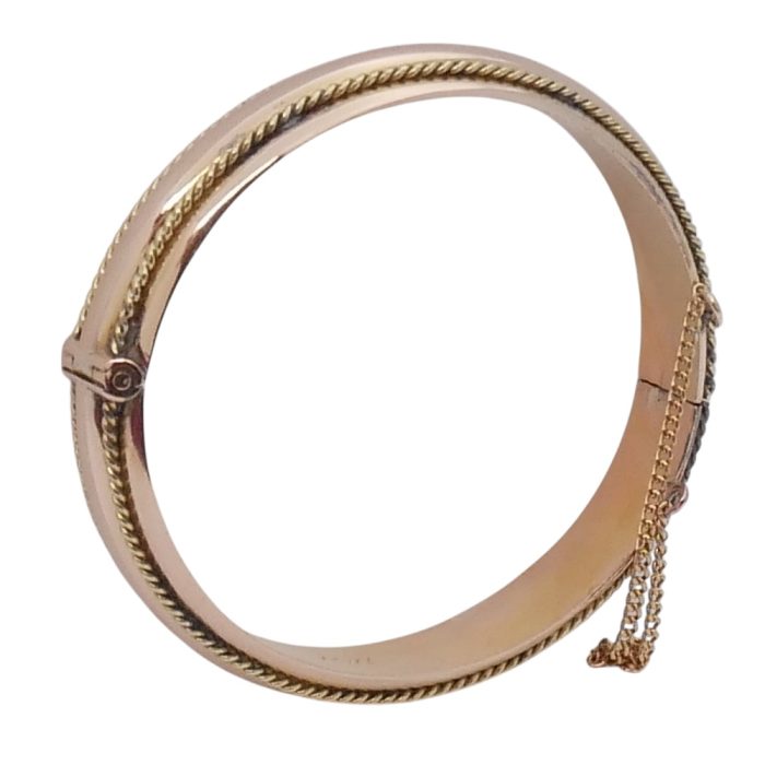 Antique 18ct Two Colour Gold Bangle