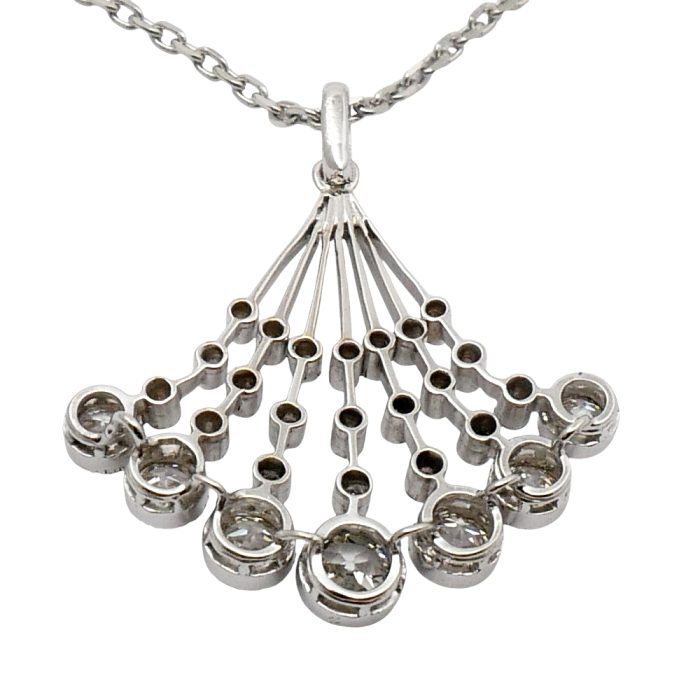 Antique 1920s Diamond Fan Pendant