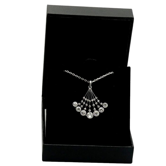 Antique 1920s Diamond Fan Pendant