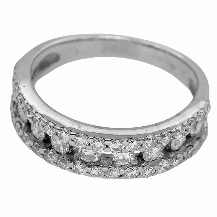 Vintage Diamond 3 Row Eternity Ring