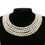 5 Row Pearl Diamond Necklace