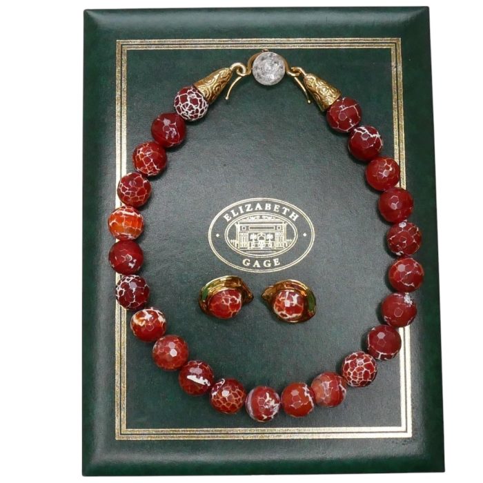 Elizabeth Gage Agate Gold Necklace Set