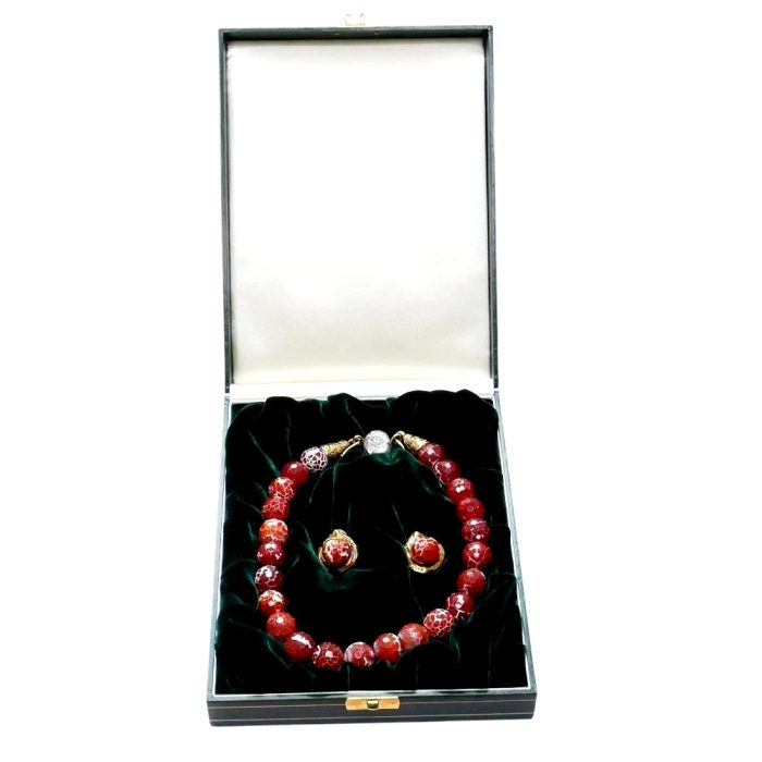 Elizabeth Gage Agate Gold Necklace Set