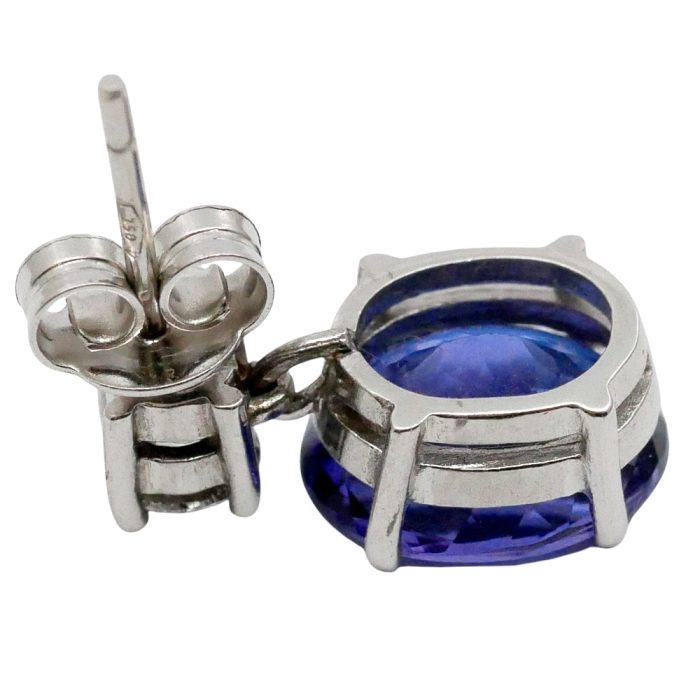 Tanzanite Diamond Pendant Gold Earrings