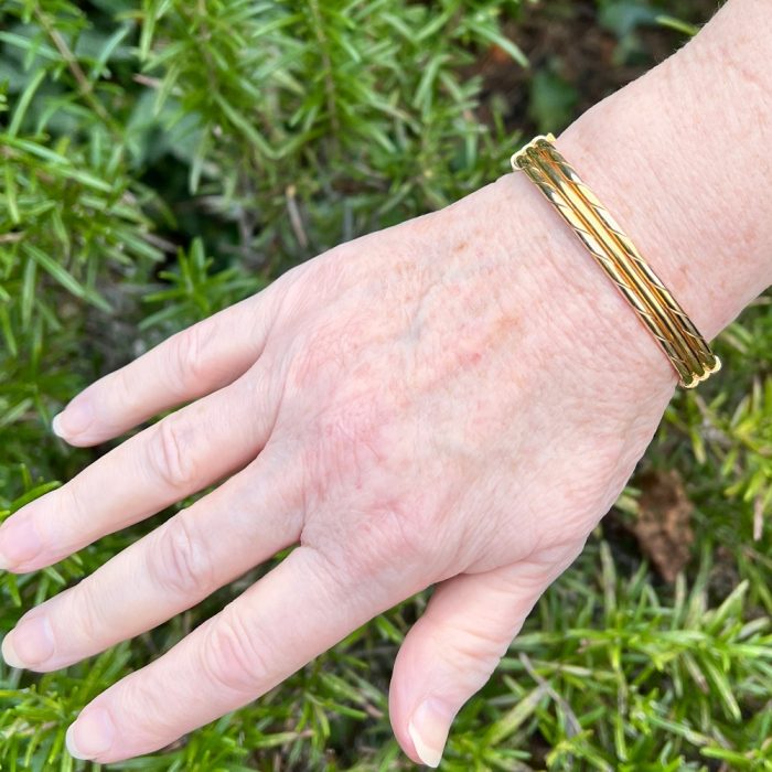 Vintage Triple Band Gold Bracelet