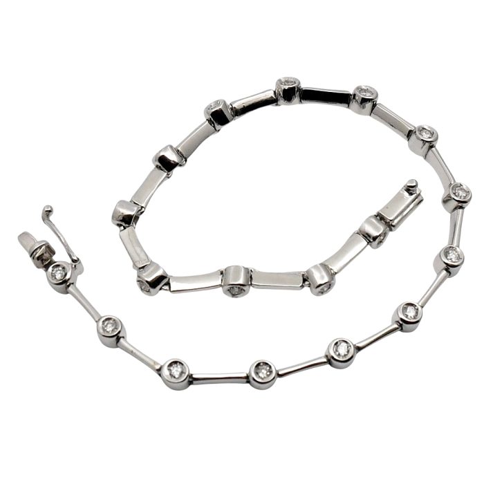 Diamond Bezel Set Gold Line Bracelet