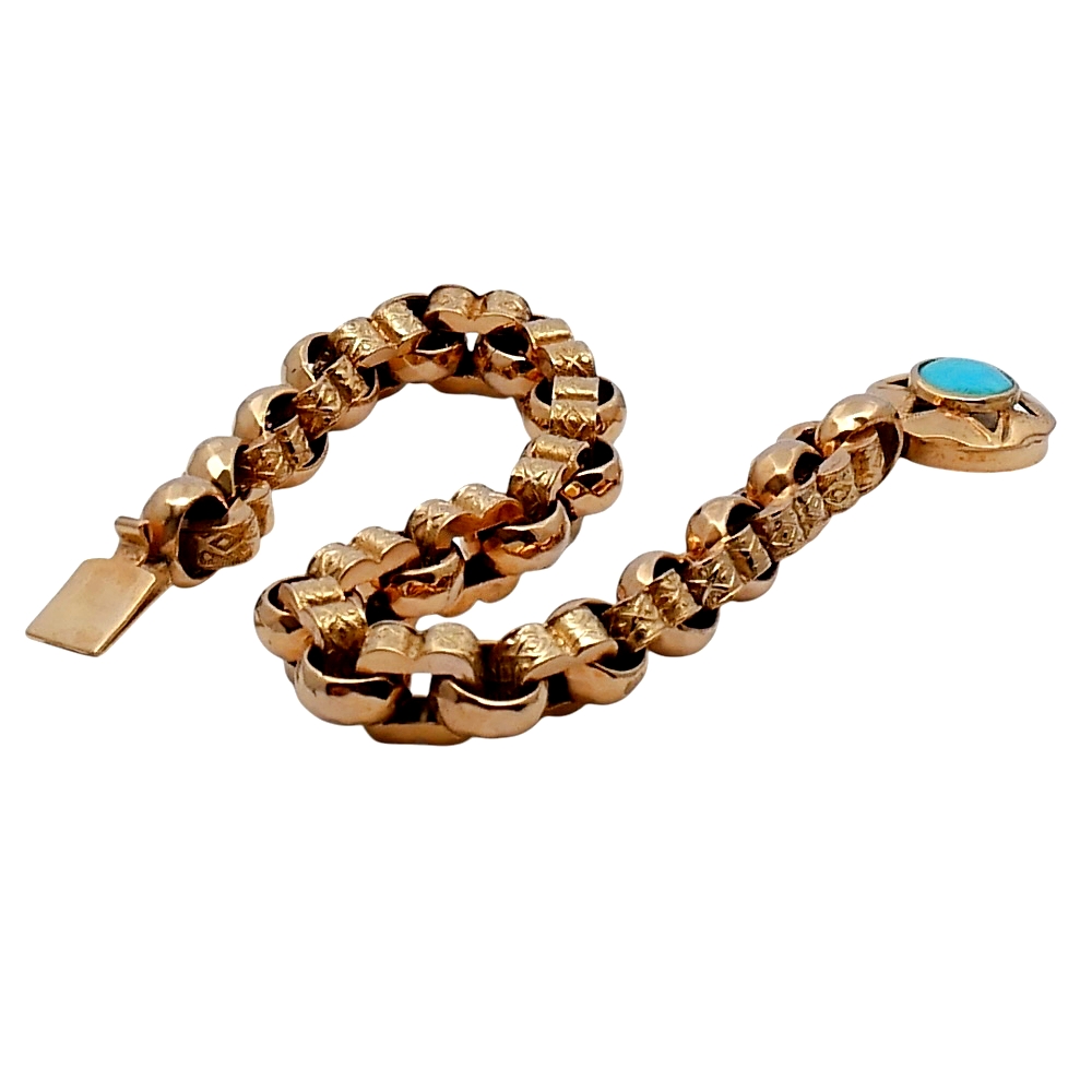 Victorian Gold Turquoise Bracelet 2 JR051 Victorian Gold Turquoise Bracelet