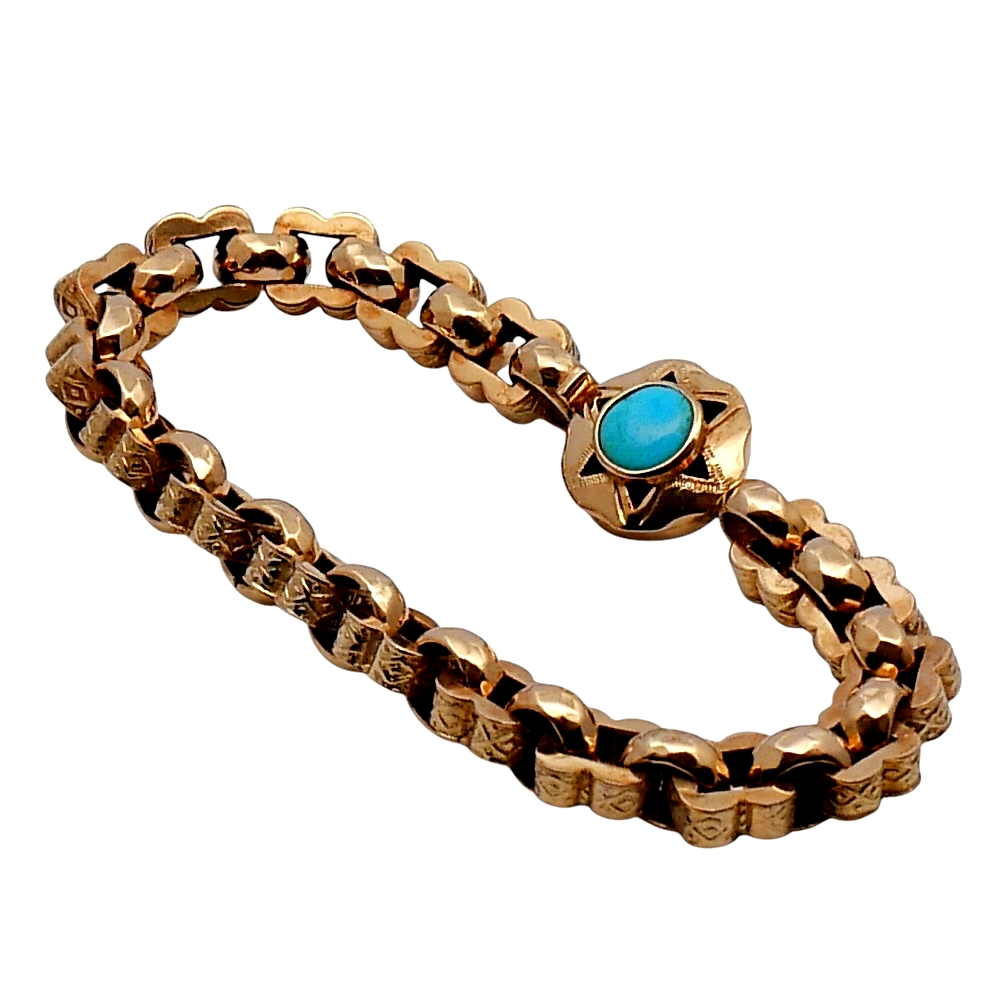 Victorian Gold Turquoise Bracelet 3 JR051 Victorian Gold Turquoise Bracelet