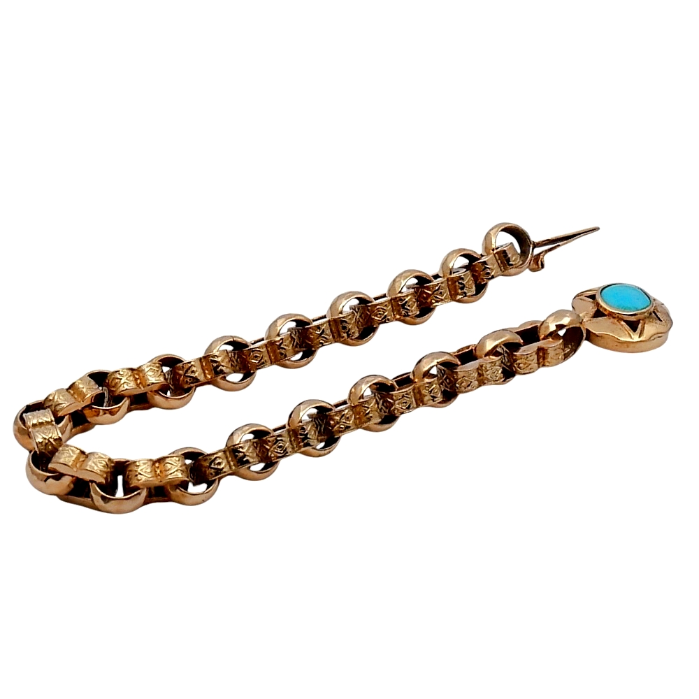 Victorian Gold Turquoise Bracelet 4 JR051 Victorian Gold Turquoise Bracelet