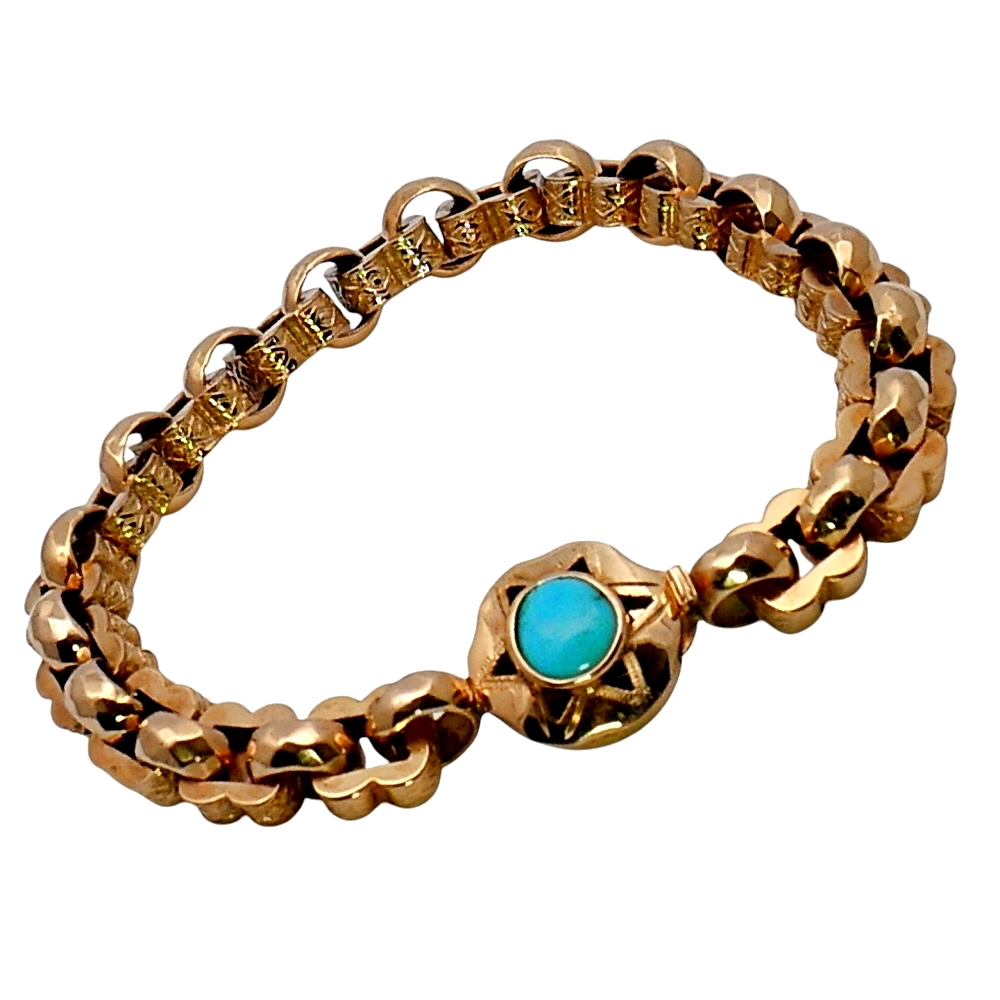 Victorian Gold Turquoise Bracelet 7 JR051 Victorian Gold Turquoise Bracelet