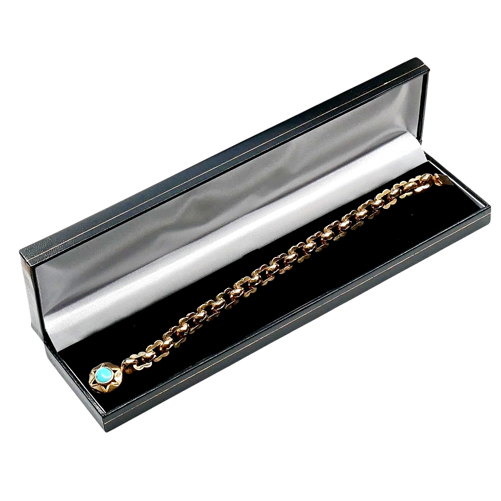 Victorian Gold Turquoise Bracelet 9 JR051 Victorian Gold Turquoise Bracelet