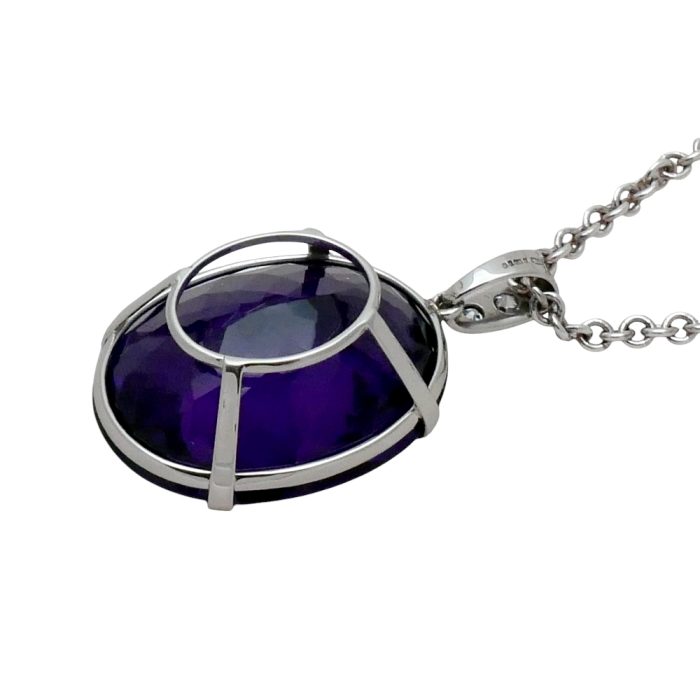 Large 140 Carat Amethyst Gold Pendant