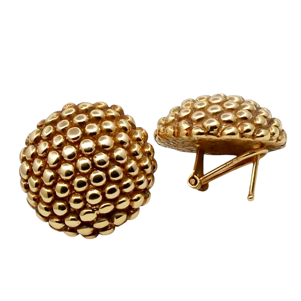 Vintage Italian Textured Gold Earrings 2 Vintage Italian Textured Gold Earrings