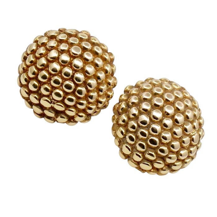Vintage Italian Textured Gold Earrings