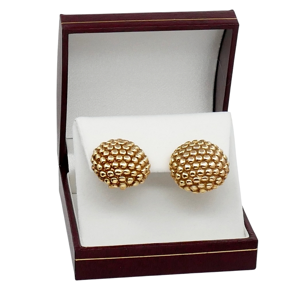 Vintage Italian Textured Gold Earrings 9 Vintage Italian Textured Gold Earrings