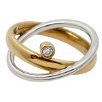 Vintage Bi-Colour 18ct Gold Diamond Ring