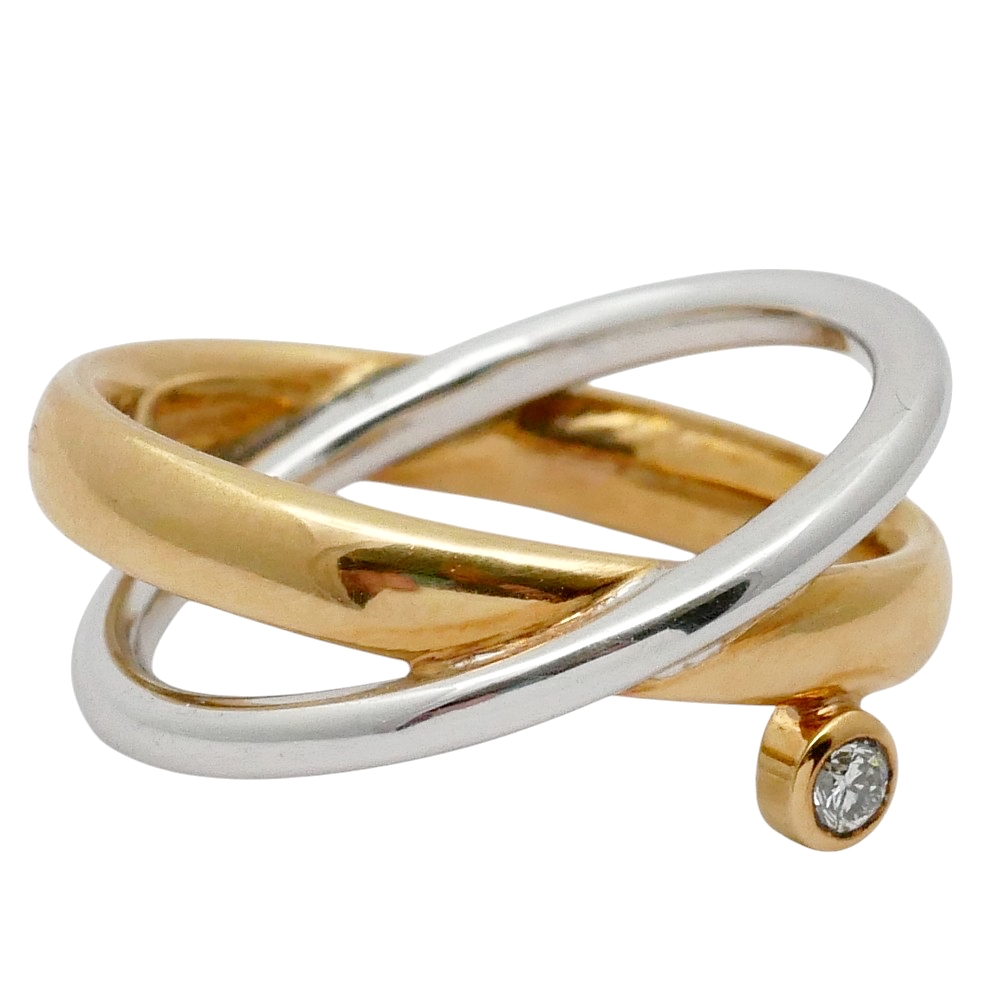 Vintage Bi-Colour 18ct Gold Diamond Ring 4 Vintage Bi-Colour 18ct Gold Diamond Ring