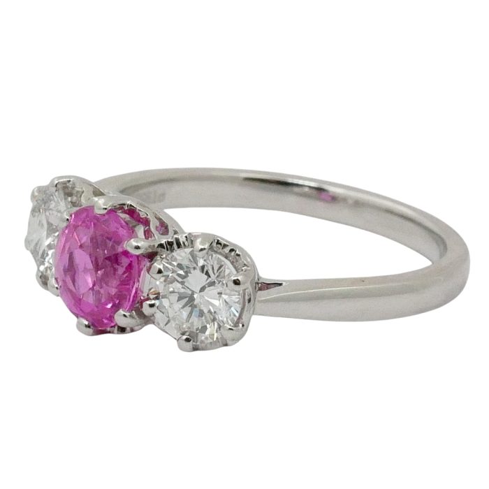 Pink Sapphire Diamond Engagement Ring