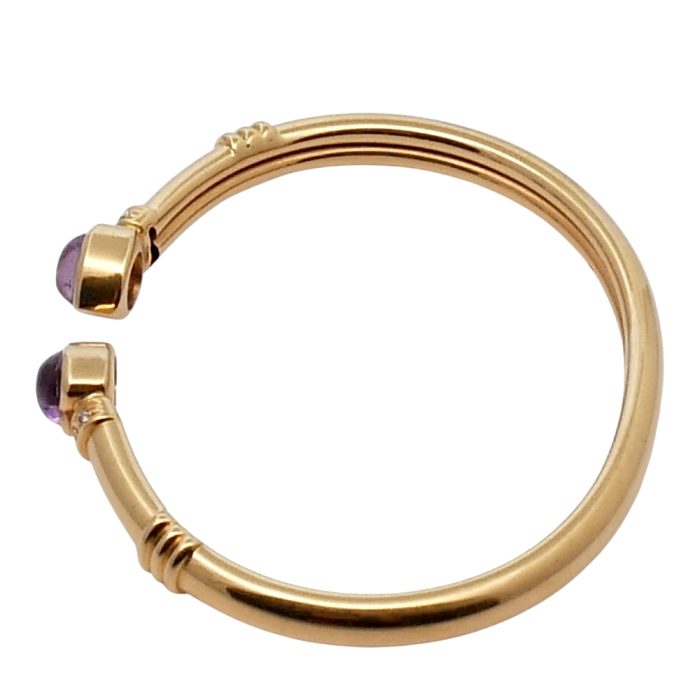 Vintage Gold Cabochon Amethyst Bangle