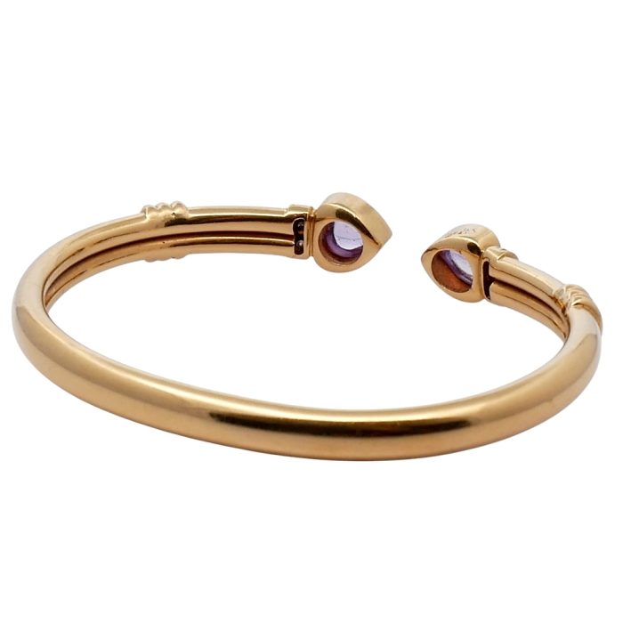 Vintage Gold Cabochon Amethyst Bangle