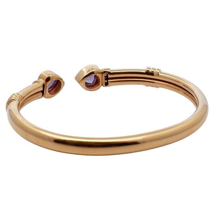 Vintage Gold Cabochon Amethyst Bangle