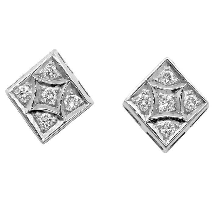 Mid Century Diamond Cluster Earrings