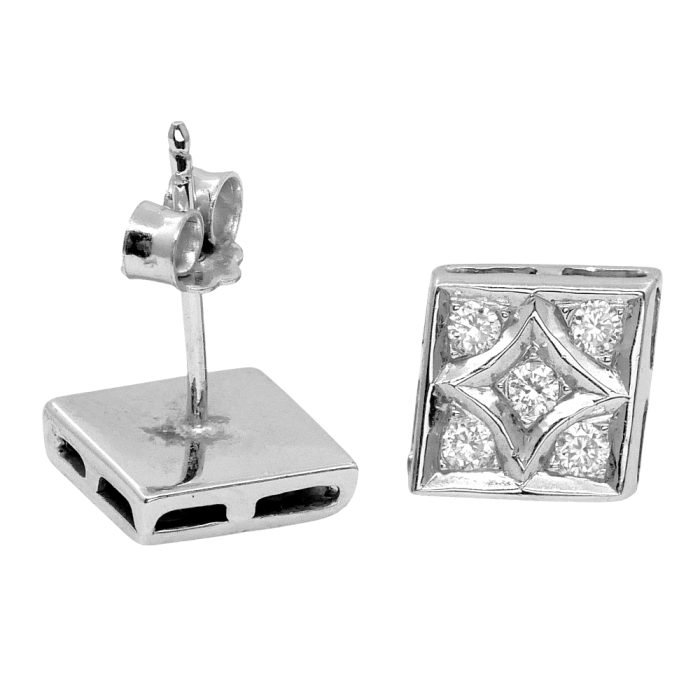 Mid Century Diamond Cluster Earrings