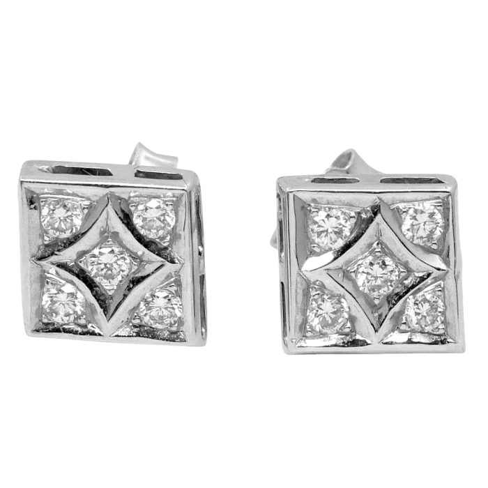 Mid Century Diamond Cluster Earrings