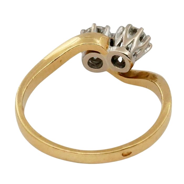 Vintage Toi et Moi Diamond Gold Ring