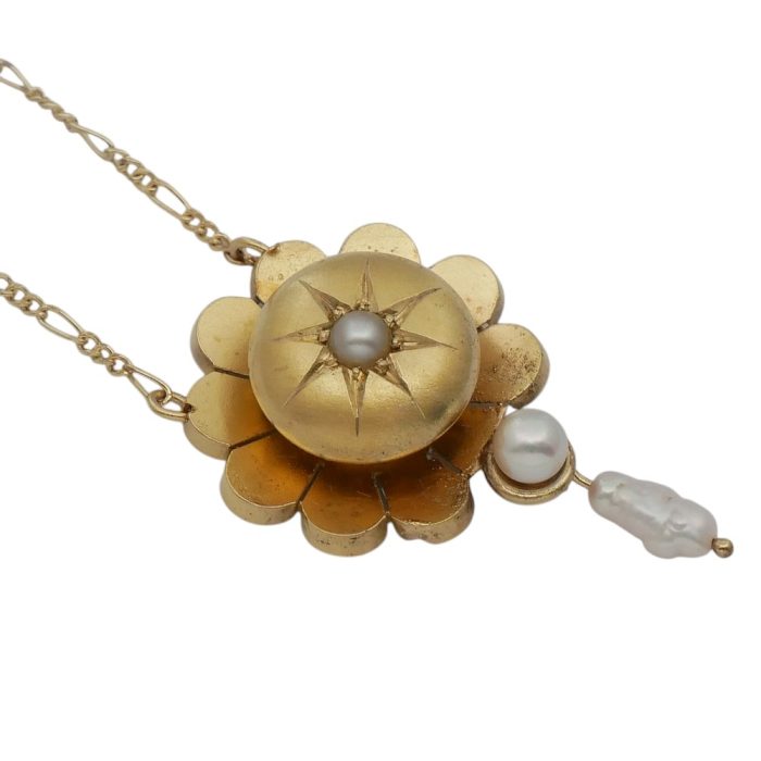 Antique Edwardian Gold Pearl Pendant