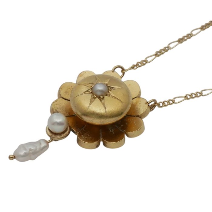 Antique Edwardian Gold Pearl Pendant