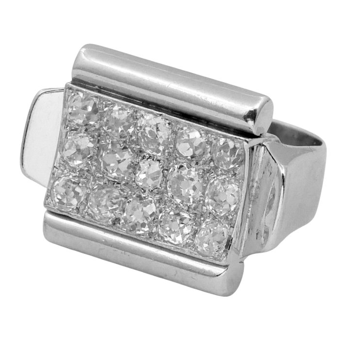 Retro French Diamond Cocktail Ring