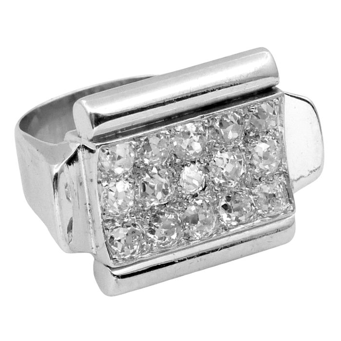 Retro French Diamond Cocktail Ring