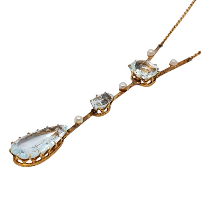 Antique Edwardian Aquamarine Necklace