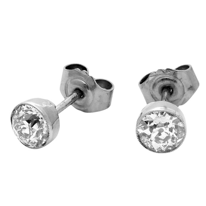 Antique 1.40ct Diamond Stud Earrings