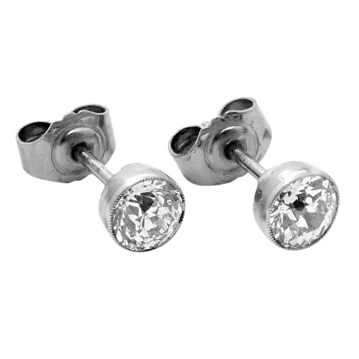 Antique 1.40ct Diamond Stud Earrings