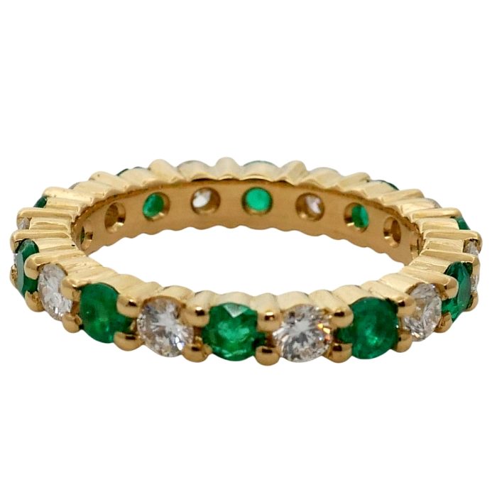 Emerald Diamond Gold Eternity Ring
