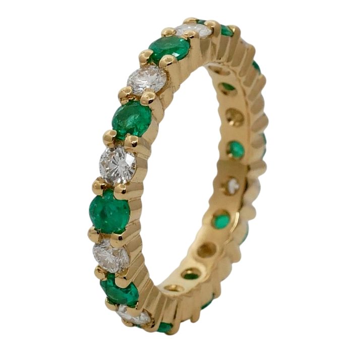 Emerald Diamond Gold Eternity Ring