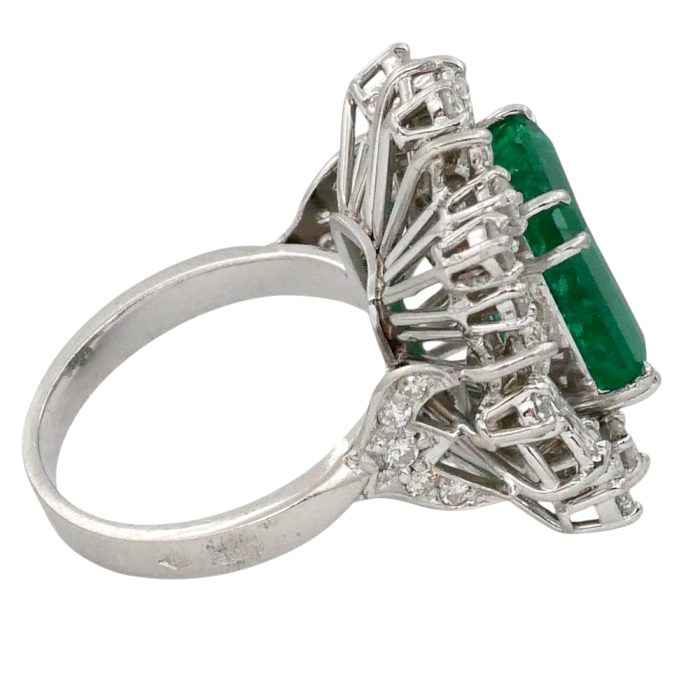 Vintage Emerald Diamond Cocktail Ring