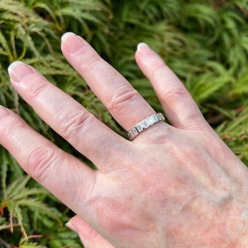 Baguette Diamond Platinum Eternity Ring 8 Baguette Diamond Platinum Eternity Ring