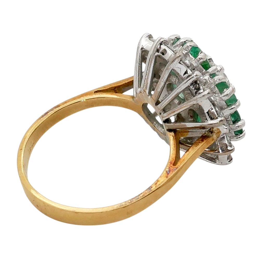 Vintage Emerald Diamond Cluster Ring 5 Vintage Emerald Diamond Cluster Ring