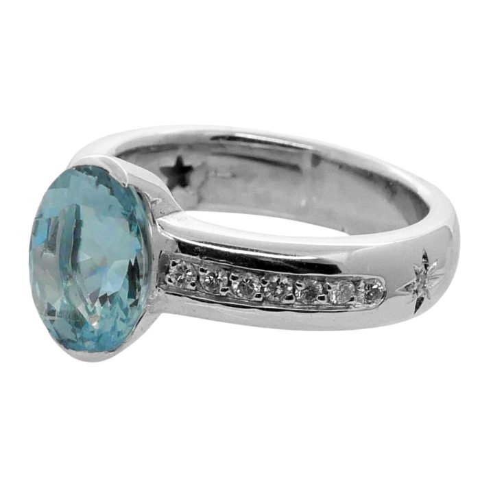 H Stern Vintage Aquamarine Diamond Ring